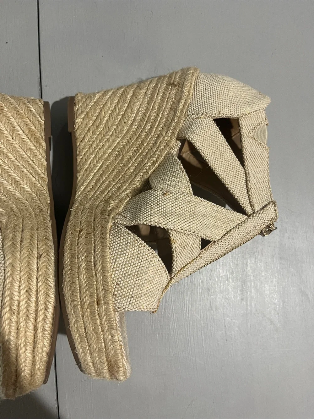 Mossimo Supply Co. Natural Canvas Espadrille Wedge Sandals